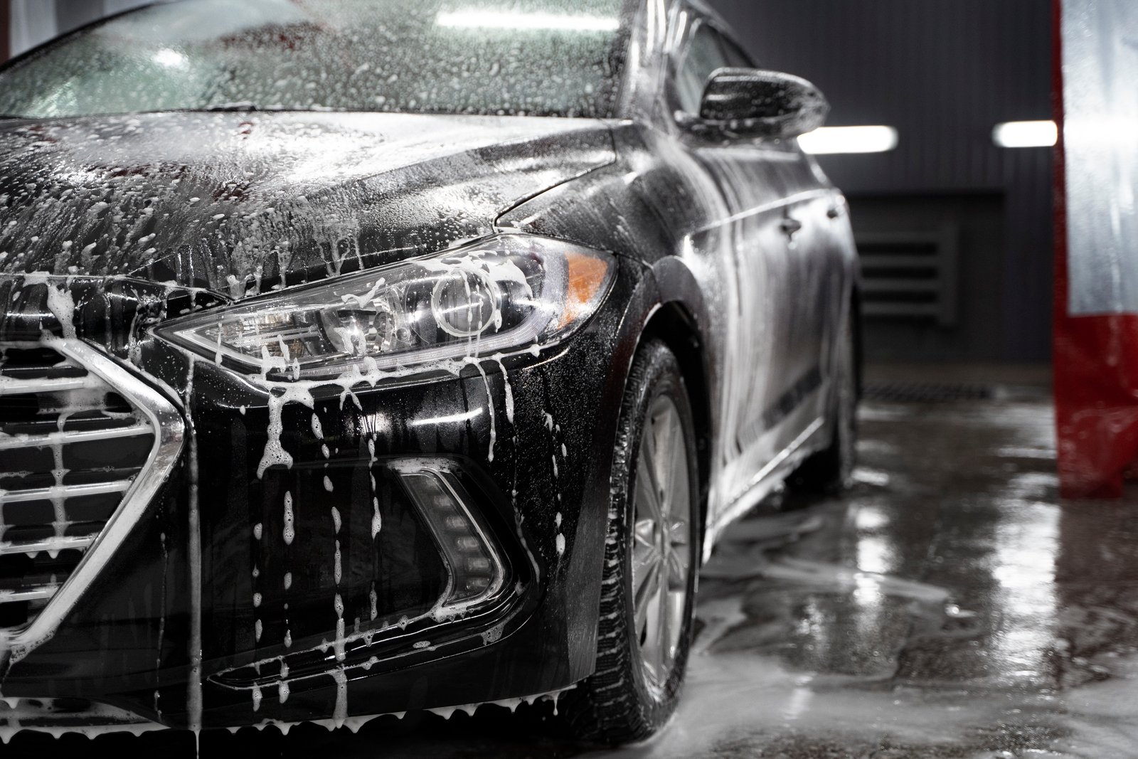 Gentle weekly wash of a coated vehicle